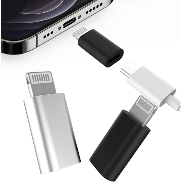 USB C till  Adapter (3-pack) Typ-C Honkabel för Apple Plug Converter Typ C Kabel Hona Tillbehör för iPhone 14 13 12 11 Pro Max 7 8 Plus