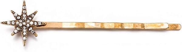 1 set 3 st Acsergery present guld måne stjärna form strass hårklämmor glänsande