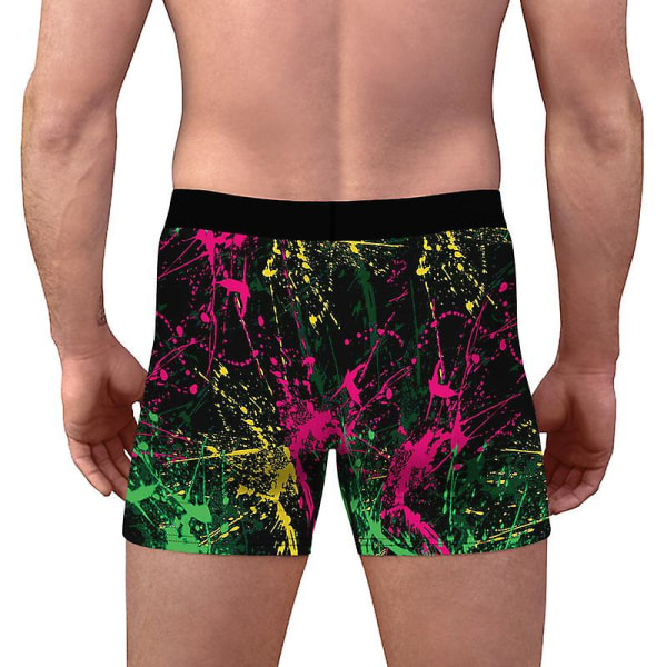 Digitaltrykt sexet herreundertøj, slim fit, strækbar formende boxershorts, komfortabel og åndbar style 5 M