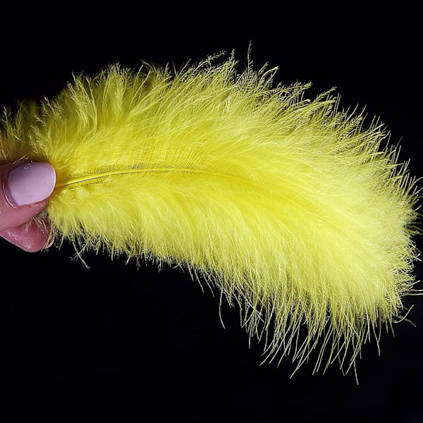 100 stk. bløde kalkun Marabou fjer 10-15 cm til håndværk drømmefanger dekoration naturlige bløde kalkun Marabou fjer, gul