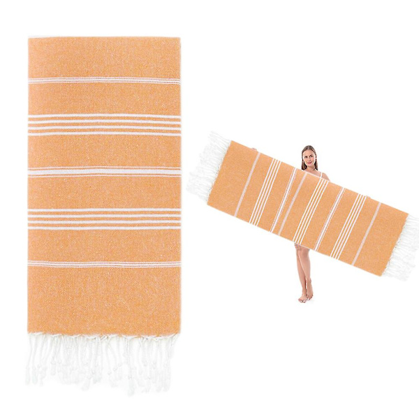 Turkiskt strandlakan Överdimensionerat 90*180cm 100% Bomull Sandfritt  Simhandduk Lätt Reshandduk Orange