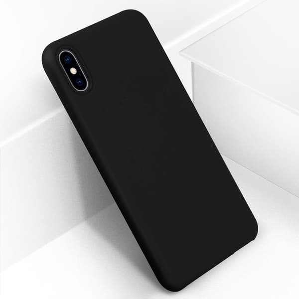 Apple iPhone XS Max Silikone Semi-rigid Cover, Blød Mat Finish - Sort