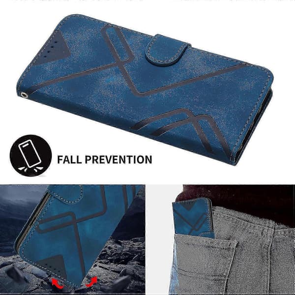 Kompatibelt Læder Magnetisk Flip Wallet Etui til Huawei P30 Lite Cover Blue