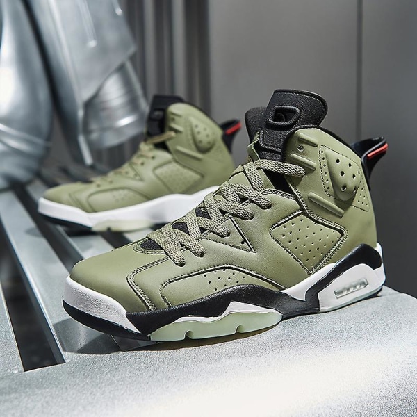 Herr Basketbollskor Lätta Andningsbara Promenadskor Athletic Fashion Sneakers 3Daj6 Green EU 42