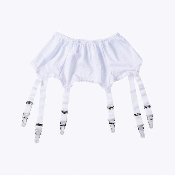 Dam Strumpbyxor Högmidjade med 6-Band Hållare för Strumpor Storlek 6 8 10 12 14 16 18 20 22 24 26 28 White XL