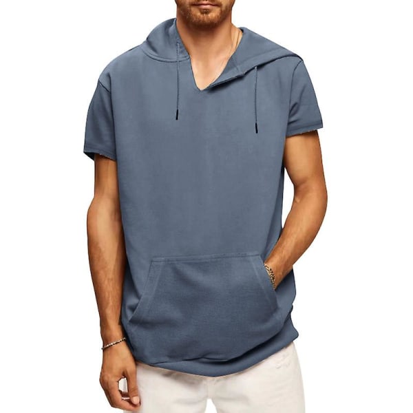Atletiske hættetrøjer til mænd, trænings sweatshirt Blue L