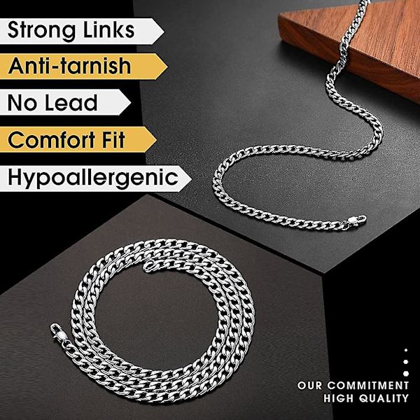 Halsband i äkta guldpläterad Miami Cuban Chain för män och kvinnor, acsergery