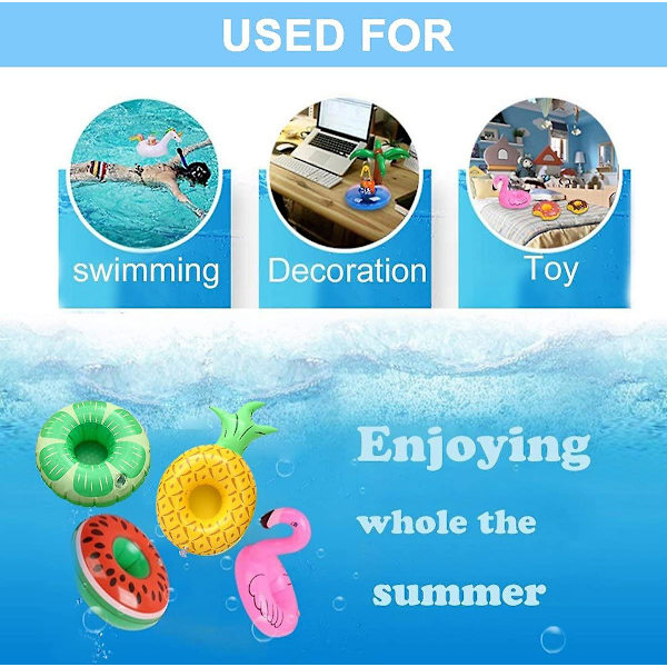 Oppustelige kopholdere, drikkevareholdere coasters til opbevaring af frugtdrikke øl vinglas, oppustelig drikkekopholder flyder til swimmingpool B