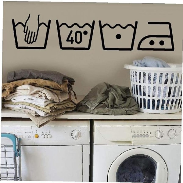 Tvättmaskin Avtagbara klistermärken Vinylväggmålning Sovrumsdekor Väggklistermärken för tvättstuga