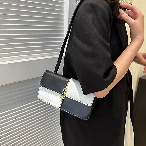 Ny Pu-väska Trendig Textur Joker Axelväska Nischdesign Liten Väska white