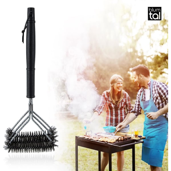 Grillborste - Rengöring av grill - Tillbehör till grill - Elektrisk, gas, kol - Rostfritt stål
