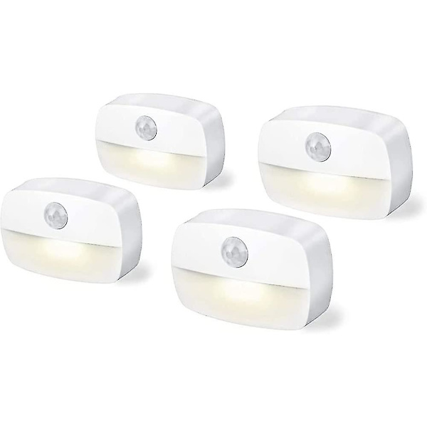 4-pack 3a batteridrivna rörelsesensor inomhuslampor (batteri ingår ej)