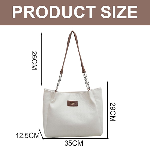 Stor PU læder håndtaske, egnet til pendling til undervisning, joker one-shoulder tote taske brown