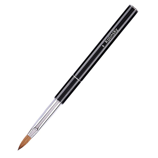 Svart metalldesign Kolinsky Sable Akrylpensel för nagelkonst Manikyr Diy Salong & Hemverktyg 8
