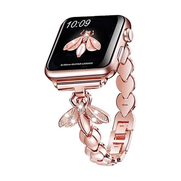 Remkompatibelt Apple Watch Band 38mm 40mm 41mm Herr Dam Iwatch Band Alloy Armband För Apple Watch Series 7/6/5/se/4/3/2/1, Fashion Bee Alloy Iwatch S