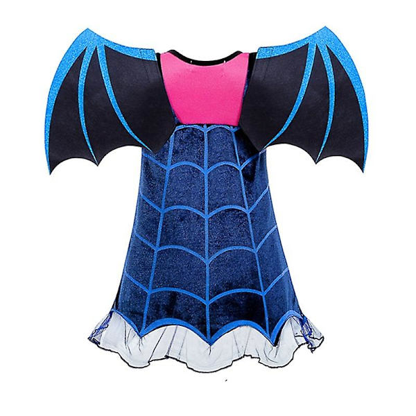 Fladdermusvampyrkostym för flickor, barnkläder för Halloween Cosplay-klänning 160CM