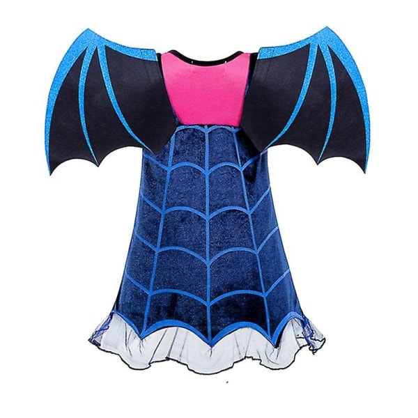 Pige Flagermus Vampyr Kostume, Børne Halloween Tøj Cosplay Kjole 140CM