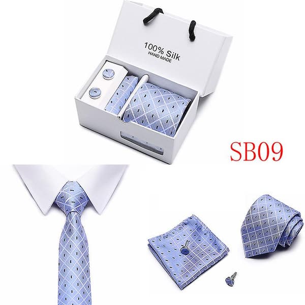 Herre Slips Spot Gaveæske 5 Dele Sæt Slips Business Formel Bryllupsslips B09
