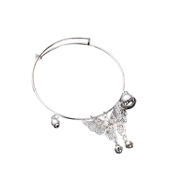 Armbånd Sølv Sommerfugl Afledt Justerbart Armbånd Smykker Klokke Antikt Armbånd A