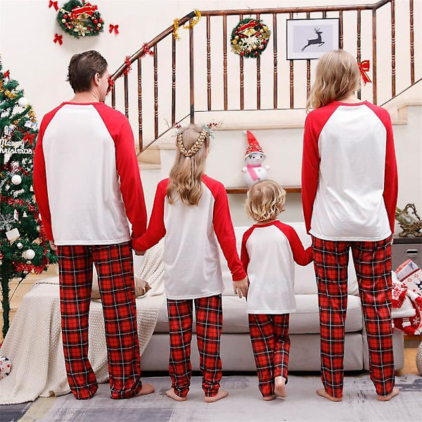 Julepyjamas for Familie Matchende Sett Myke Høytids-Jule-PJs Nattøy Baby 12M