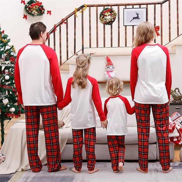 Julepyjamas til Familien - Matchende Sæt Bløde Jule-PJs Nattøj Mom 2XL