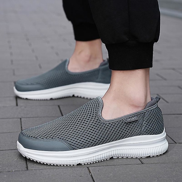 Herr Sneakers Lätta Promenader Andas Sommar Bekväma Casual Skor 209 DarkGray EU 41