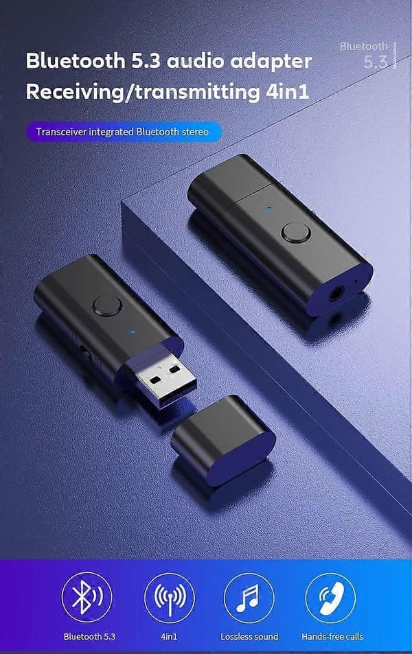 2025 Uusin Bluetooth 5.3 lähetin-vastaanotin, 3,5 mm Aux langaton USB-sovitin