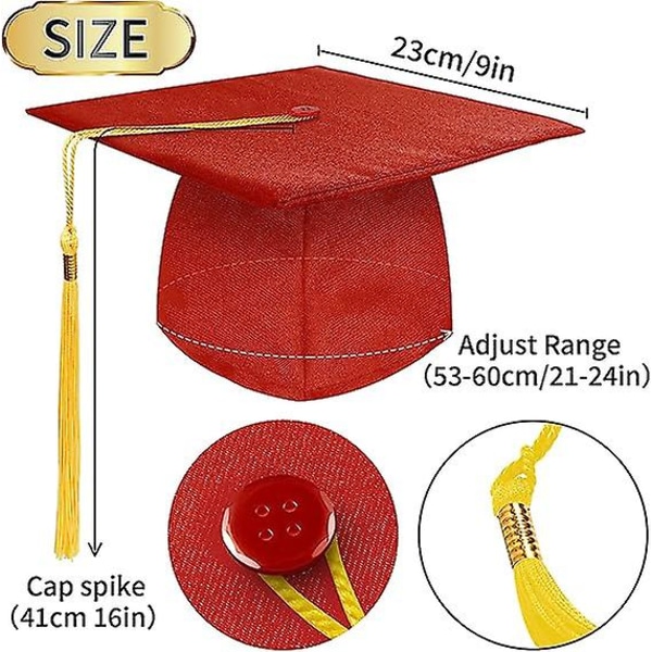 Unisex Studenterhue, Justerbar Dimittendhue Studenterhue Til Dimission Universitet Gymnasium Voksen Top Hat