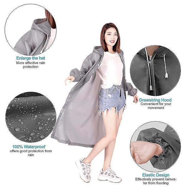 Eva Regnrock Vattentät Regn Poncho Återanvändbar Unisex Män Kvinnor