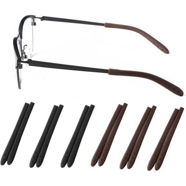 Glasögonändspetsar, Anti-halk mjuk silikon Glasögonbyte skalmar, glasögon Öronsocka bitar Byte av tubhylsa tips för tunna metallglasögon