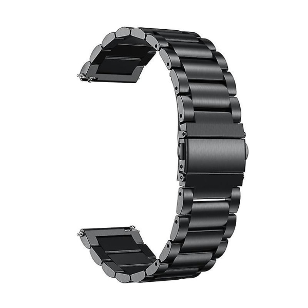 18 mm svart watch , ersättningsrem i massivt rostfritt stål för män och kvinnor med lås (18 mm, svart)