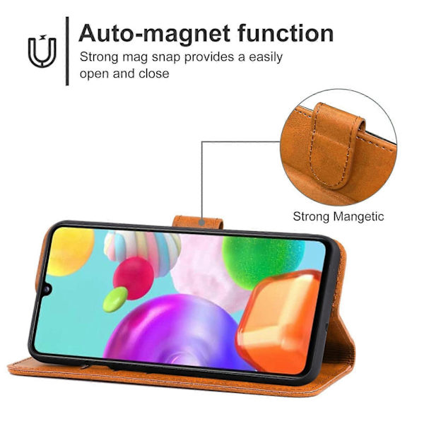 Læder telefoncover til Samsung Galaxy A41 EU Version Brown