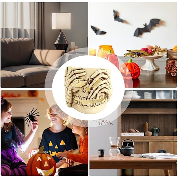 Halloween Lysestake, Gotisk Lysestake | Bærbar Skull Telysholder | Skull Hjemmedekorasjon