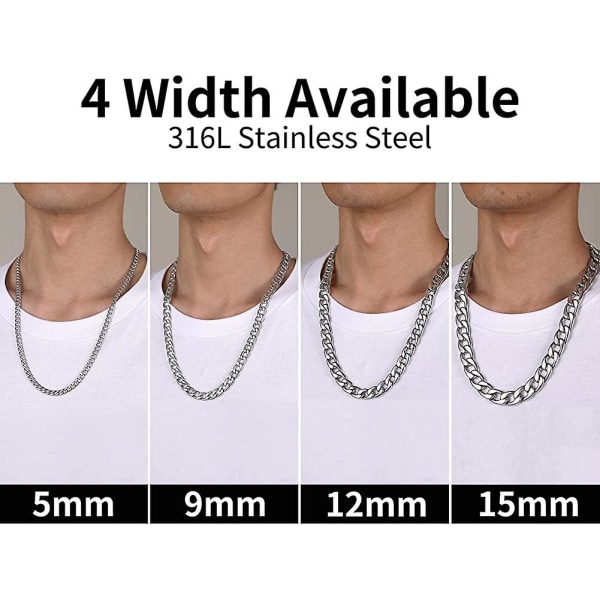 Halsband i äkta guldpläterad Miami Cuban Chain för män och kvinnor, acsergery