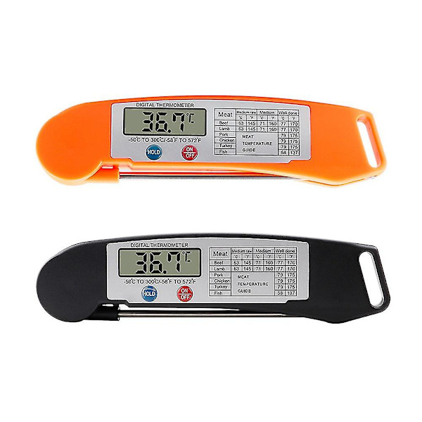 Pro Digital Sammenleggbar Matlagingstermometer Vann Kjøtt Bakeri Temperaturmåler Kjøkken Matlagingsverktøy Orange