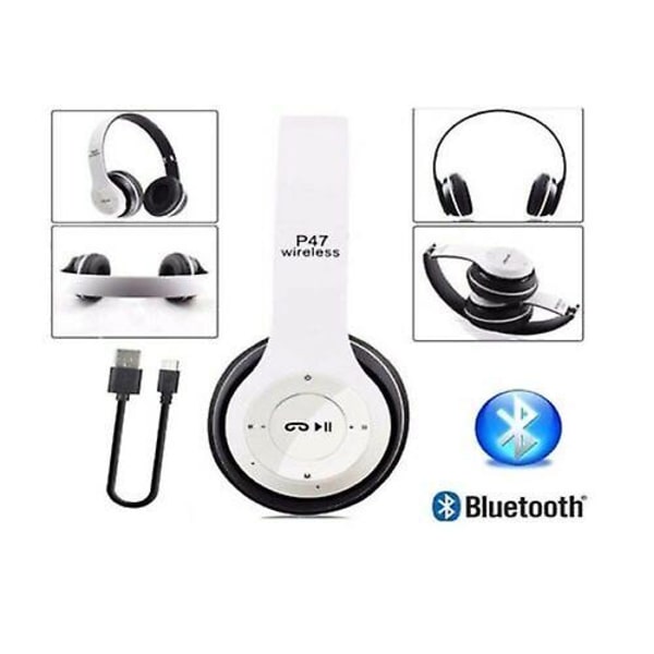 Trådlösa Bluetooth-hörlurar, hopfällbara, stereo, superbas Black