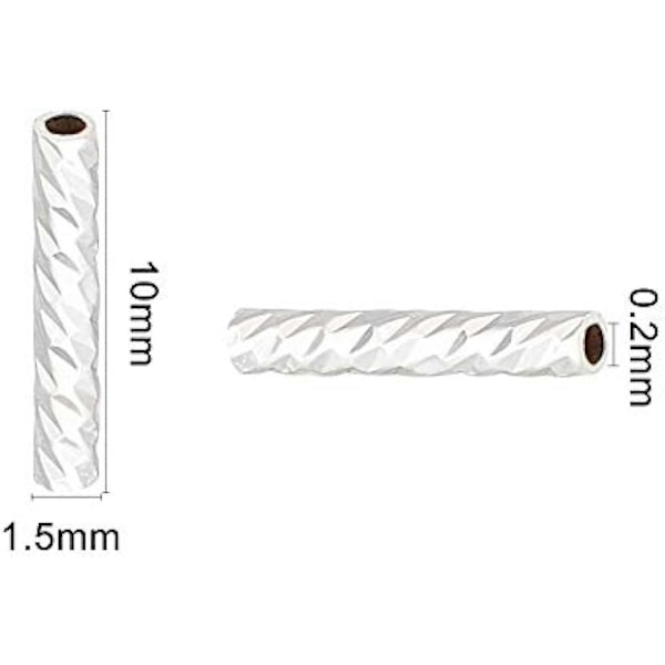 90 st Brassrörpärlor 10mm Långa Facetterade Noddle Rörpärlor 3 Färger Metall Distans Pärlor