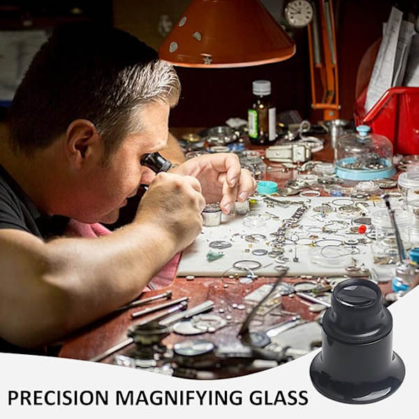 5 stycken juvelerarluppar, förstoringsglas av aluminiumlegering, luppset, 3X, 5X, 10X, 15X, 20X, lämplig för smyckesreparation