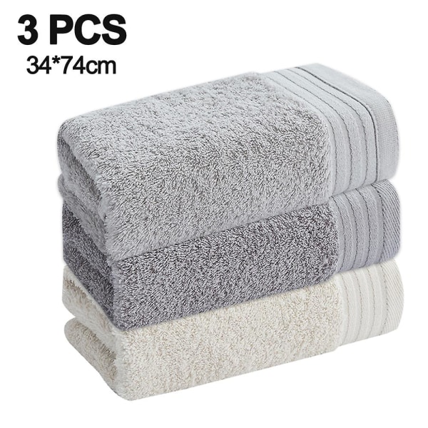 Set med 3 handdukar 13,3" X 29,5" färg: mörkgrå | Ren bomull | maskintvättbar hög absorptionsförmåga Combination 2