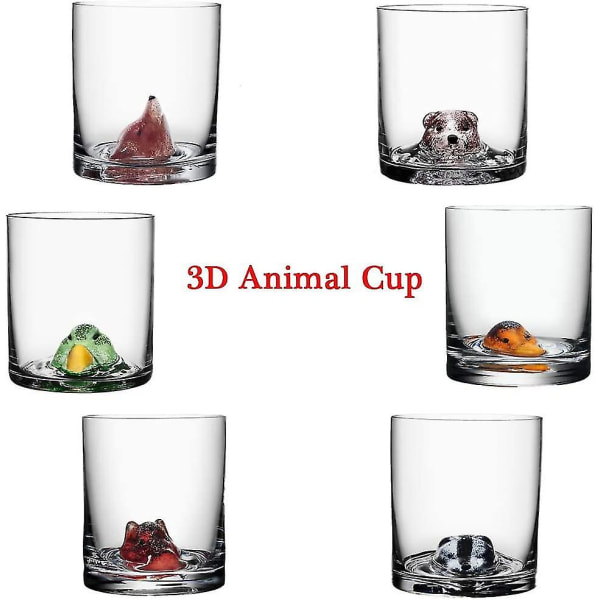 460ml 3d djur/husdjur Kristallglaskopp, ovanlig Unik Klarglas Te Kaffekoppar Resemuggar Söt kattkopp
