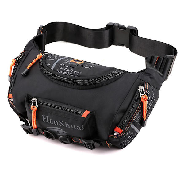Vattentät midjeväska, crossbody, utomhus midjeväska med justerbar rem, reseväska black