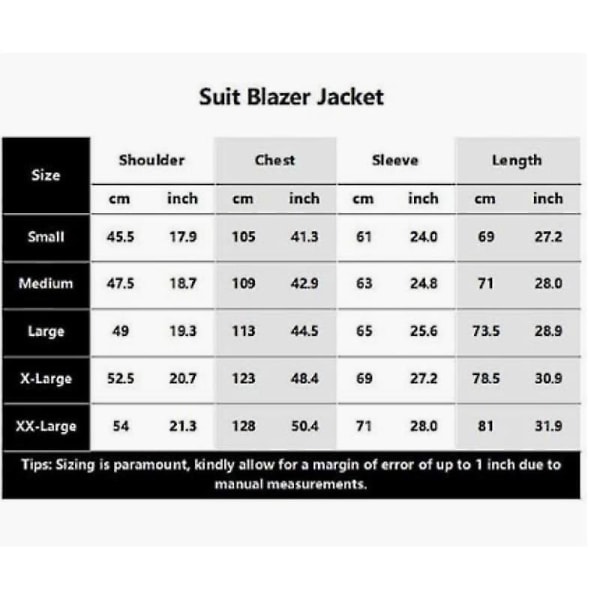 Herre Blazer Slim Fit Jakke, Enkeltknappet Blazer med Én Knap Red XL