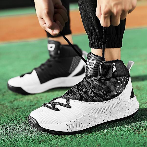 Herre Basketballsko Lett Pustende Gåsko Atletiske Motesneakers 3D2106 BlackWhite EU 41