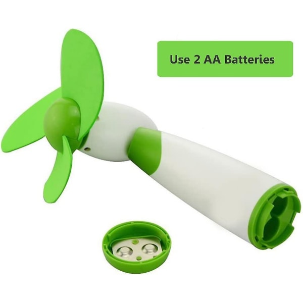 Bärbar fläkt Handhållen minifläkt Aa Batteridriven Super Mute kylfläkt för hem, kontor och resor - Batteri ingår ej - Grön
