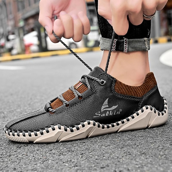Herrhandsydda casual skor andningsbara mode sneakers 105 Black EU 40