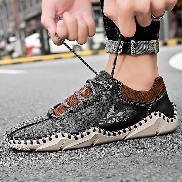 Herrhandsydda casual skor andningsbara mode sneakers 105 Black EU 41