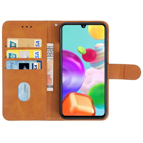 Læder telefoncover til Samsung Galaxy A41 EU Version Brown