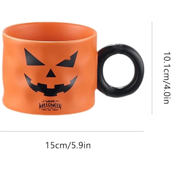 Pumpkin Kaffekop, Happy Halloween Mønster Krus, Halloween kaffekrus kop dekor, Bekvemt drikkeværktøj til varm drik, kaffe