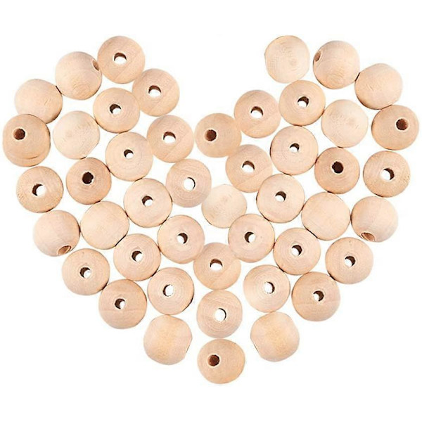 200 kpl 14 mm (11/20 tuumaa) luonnollisia viimeistelemättömiä puuhelmiä pyöreitä puupalloja irtopuhelmiä askarteluun DIY-korujen valmistukseen
