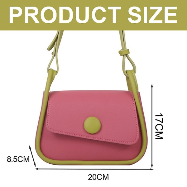 Ny trendig mode enkel axelväska fritid pendlare konstläder axelväska pink